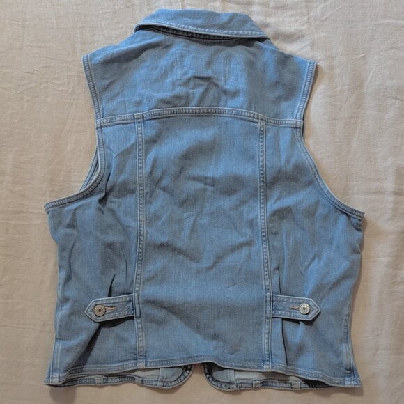 NWT AE Denim Zip Up Utility Vest Sz L - Picture 3 of 5